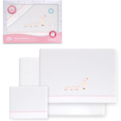 Interbaby Set Lenzuola Cotone Lettino 60x120 cm Paperelle Bc/Rosa Set lenzuola lettino 60x120 in flanella di cotone 100%: lenzuolo con angoli, sopra e federa, caldo, inverno, regalo nascita Interbaby Set Lenzuola Cotone Lettino 60x120 cm Paperelle Bc/Rosa Set lenzuola lettino 60x120 in flanella di cotone 100%: lenzuolo con angoli, sopra e federa, caldo, inverno, regalo nascita