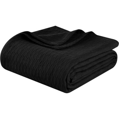 Superior Impressions Coperta per Tutte Le Stagioni, Cotone, Black, King Superior Impressions Coperta per Tutte Le Stagioni, Cotone, Black, King