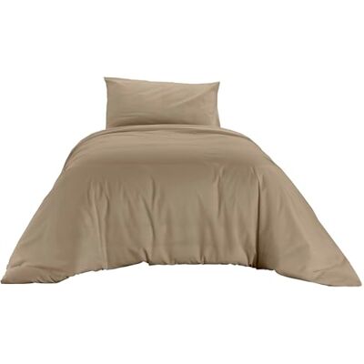 Ruggeri Set Lenzuola Copripiumino Piazza e Mezza, Cotone, Tortora Ruggeri Set Lenzuola Copripiumino Piazza e Mezza, Cotone, Tortora