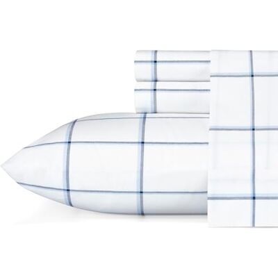 Nautica Set di biancheria da letto in percalle di cotone, fresco e fresco, leggero e traspirante, 100% blu/bianco, queen size Nautica Set di biancheria da letto in percalle di cotone, fresco e fresco, leggero e traspirante, 100% blu/bianco, queen size