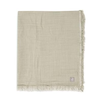 Jollein Coperta fringe verde oliva/avorio, 75 x 100 cm, 100% cotone biologico, per culla, coperta in mussola, 0,5 TOG, certificata GOTS, colore: avorio/verde oliva Jollein Coperta fringe verde oliva/avorio, 75 x 100 cm, 100% cotone biologico, per culla, coperta in mussola, 0,5 TOG, certificata GOTS, colore: avorio/verde oliva