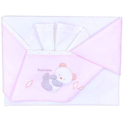 ANDY & HELEN ® _R Lenzuolo Lettino con sbarre Ricamato ROSA ANDY & HELEN ® _R Lenzuolo Lettino con sbarre Ricamato ROSA