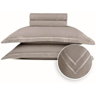 Pure Set di biancheria da letto matrimoniale, 4 pezzi, 100% raso di cotone, morbido, facile da stirare, Oeko-TEX, copripiumino 230 x 290 cm, lenzuolo con angoli 180 x 200 x 30 cm, federa 2 x 50 Pure Set di biancheria da letto matrimoniale, 4 pezzi, 100% raso di cotone, morbido, facile da stirare, Oeko-TEX, copripiumino 230 x 290 cm, lenzuolo con angoli 180 x 200 x 30 cm, federa 2 x 50