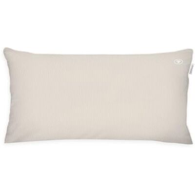 TOM TAILOR Federa Satin, 40x80 cm, 100% cotone, con piping e ricamo del logo, con cerniera, FINE STRIPES Beige, Bianco (Sunny Sand & Off White) TOM TAILOR Federa Satin, 40x80 cm, 100% cotone, con piping e ricamo del logo, con cerniera, FINE STRIPES Beige, Bianco (Sunny Sand & Off White)
