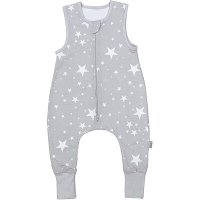 TupTam Sacco Nanna con Piedini – Sacco Nanna Neonato Estivo 0.5 TOG, Cotone OEKO-TEX, Bianco Stelle/Grigio, 80-86 TupTam Sacco Nanna con Piedini – Sacco Nanna Neonato Estivo 0.5 TOG, Cotone OEKO-TEX, Bianco Stelle/Grigio, 80-86