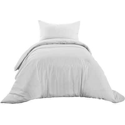 Ruggeri Set Lenzuola Copripiumino Singolo, Cotone, Bianco Ruggeri Set Lenzuola Copripiumino Singolo, Cotone, Bianco