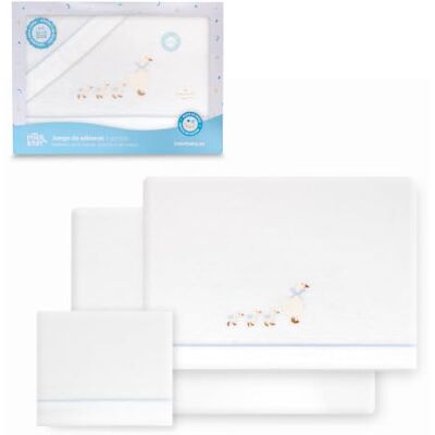 Interbaby Set Lenzuola Cotone Lettino 60x120 cm Paperelle Bc/Blu Set lenzuola lettino 60x120 in flanella di cotone 100%: lenzuolo con angoli, sopra e federa, caldo, inverno, regalo nascita Interbaby Set Lenzuola Cotone Lettino 60x120 cm Paperelle Bc/Blu Set lenzuola lettino 60x120 in flanella di cotone 100%: lenzuolo con angoli, sopra e federa, caldo, inverno, regalo nascita