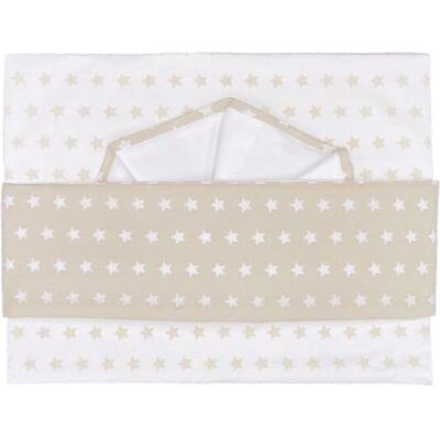 ANDY & HELEN Set Lenzuolo Letto Montessori, misure materasso 70x140 cm, fantasia stelle Panna ANDY & HELEN Set Lenzuolo Letto Montessori, misure materasso 70x140 cm, fantasia stelle Panna