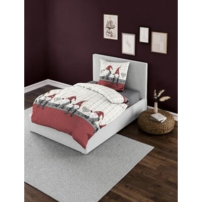 Bierbaum Biancheria da letto 6946, in flanella, disegnata in Germania, grigio 01, 135 x 200 + 80 x 80 cm Bierbaum Biancheria da letto 6946, in flanella, disegnata in Germania, grigio 01, 135 x 200 + 80 x 80 cm