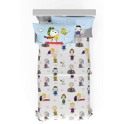 Franco Collectibles Peanuts Snoopy Bedding Super Soft Cozy Microfiber Set di lenzuola da 3 pezzi per letto matrimoniale (prodotto con licenza ufficiale) Franco Collectibles Peanuts Snoopy Bedding Super Soft Cozy Microfiber Set di lenzuola da 3 pezzi per letto matrimoniale (prodotto con licenza ufficiale)