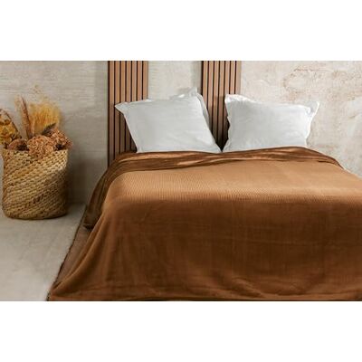 Linder Copriletto in velluto goffrato, 240 x 260 cm, colore: marrone Linder Copriletto in velluto goffrato, 240 x 260 cm, colore: marrone