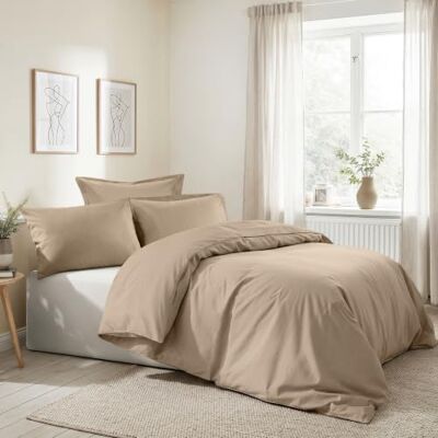 Nuit Des Rêves Ranforce Set di copertine per trapunta singola, XXL, 100% cotone, beige, 155 x 220 cm, include federa 80 x 80 cm, lavabile in lavatrice, elegante e design Cozy Nuit Des Rêves Ranforce Set di copertine per trapunta singola, XXL, 100% cotone, beige, 155 x 220 cm, include federa 80 x 80 cm, lavabile in lavatrice, elegante e design Cozy