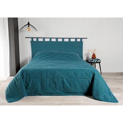 Linder Copriletto in tessuto felpato, tinta unita, tessuto e tinto in Francia, rettangolare, colore blu pavone, dimensioni 230 x 250 cm, tessuto 100% lino e ovatta 100% poliestere, collezione Libecio Linder Copriletto in tessuto felpato, tinta unita, tessuto e tinto in Francia, rettangolare, colore blu pavone, dimensioni 230 x 250 cm, tessuto 100% lino e ovatta 100% poliestere, collezione Libecio