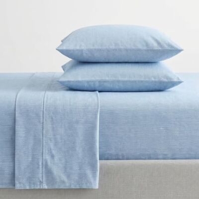 Nautica Set di lenzuola per letto matrimoniale, lenzuolo con angoli e federa, stile casual per la casa (spina di pesce blu costiero, regina) Nautica Set di lenzuola per letto matrimoniale, lenzuolo con angoli e federa, stile casual per la casa (spina di pesce blu costiero, regina)