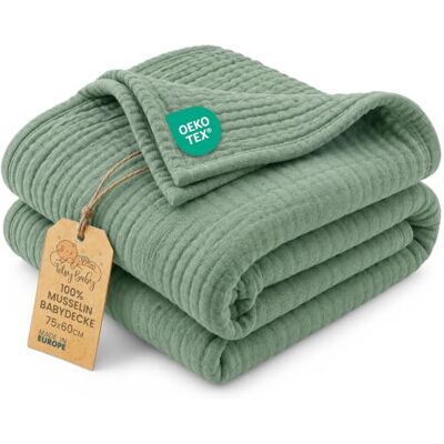 Totsy Baby Coperta mussola neonato cotone 75 x 60 cm Plaid garza coccola teli muslin lenzuolo bambino sottile fasciatoio trapunta leggera neonati tessuto traspirante per bimbi Oeko-Tex Salvia Totsy Baby Coperta mussola neonato cotone 75 x 60 cm Plaid garza coccola teli muslin lenzuolo bambino sottile fasciatoio trapunta leggera neonati tessuto traspirante per bimbi Oeko-Tex Salvia