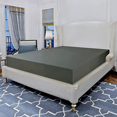 Elegant Comfort Lussuoso lenzuolo con angoli elasticizzati a 1500 fili, resistente alle pieghe, di qualità egiziana, 1 pezzo, tasca profonda, lenzuolo con angoli ultra morbido, California King, grigio Elegant Comfort Lussuoso lenzuolo con angoli elasticizzati a 1500 fili, resistente alle pieghe, di qualità egiziana, 1 pezzo, tasca profonda, lenzuolo con angoli ultra morbido, California King, grigio