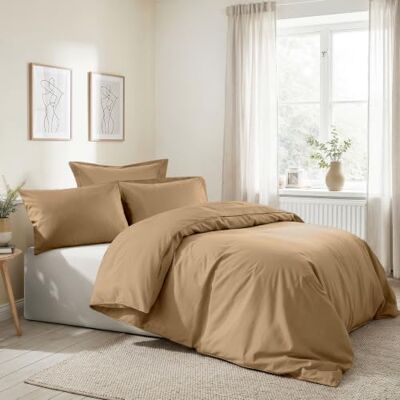 Nuit Des Rêves Light Brown Ranforce Set di copertine singole, 100% cotone, 135 x 200 cm e federa 80 x 80 cm, morbida, resistente, perfetta per Cozy Bedrooms Nuit Des Rêves Light Brown Ranforce Set di copertine singole, 100% cotone, 135 x 200 cm e federa 80 x 80 cm, morbida, resistente, perfetta per Cozy Bedrooms