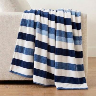 Nautica Coperta regina, ultra morbida e accogliente peluche Home Décor, biancheria da letto per tutte le stagioni (Awning Stripe Navy, Queen) Nautica Coperta regina, ultra morbida e accogliente peluche Home Décor, biancheria da letto per tutte le stagioni (Awning Stripe Navy, Queen)