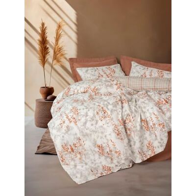 Nuit Des Rêves Ranforce Set di copertine per trapunta singola, XXL, 100% cotone, 155 x 220 cm e federa 80 x 80 cm, colore Cinnamon, lavabile in lavatrice, design elegante Nuit Des Rêves Ranforce Set di copertine per trapunta singola, XXL, 100% cotone, 155 x 220 cm e federa 80 x 80 cm, colore Cinnamon, lavabile in lavatrice, design elegante