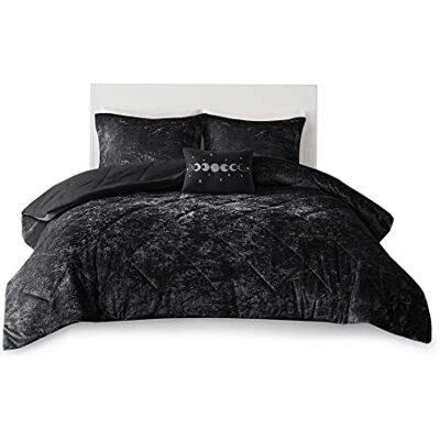 Intelligent Design Felicia Set copripiumino in velluto double face, con trapuntatura a diamante, moderno e glam, per tutte le stagioni, con federa coordinata, cuscino decorativo, king size (264 x Intelligent Design Felicia Set copripiumino in velluto double face, con trapuntatura a diamante, moderno e glam, per tutte le stagioni, con federa coordinata, cuscino decorativo, king size (264 x