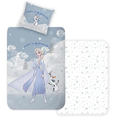 Disney Home Frozen Set di biancheria da letto double-face per bambini, 135 x 200 cm, federa 80 x 80 cm, 2 pezzi, Frozen Elsa e Olaf, morbida e piacevole sulla pelle, super morbida renforce 100% Disney Home Frozen Set di biancheria da letto double-face per bambini, 135 x 200 cm, federa 80 x 80 cm, 2 pezzi, Frozen Elsa e Olaf, morbida e piacevole sulla pelle, super morbida renforce 100%
