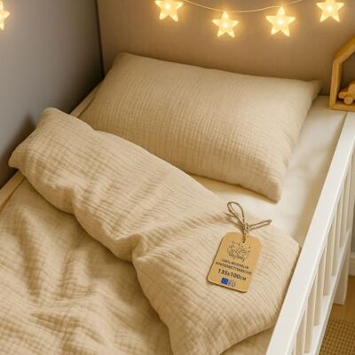 Totsy Baby Set Copripiumino Bambini Mussola 100 x 135 cm cotone – Copripiumino Lettino con Federa 60 x 40 cm e Cerniera – Bimbo Bimba Neonato Cameretta Mussola Culla Oeko-Tex Beige Totsy Baby Set Copripiumino Bambini Mussola 100 x 135 cm cotone – Copripiumino Lettino con Federa 60 x 40 cm e Cerniera – Bimbo Bimba Neonato Cameretta Mussola Culla Oeko-Tex Beige