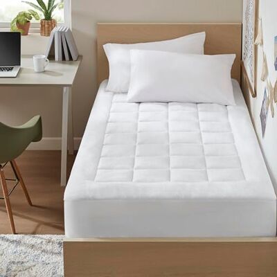 Madison Park Cloud Soft Overfilled Plush Bed Protector impermeabile coprimaterasso Queen White Madison Park Cloud Soft Overfilled Plush Bed Protector impermeabile coprimaterasso Queen White