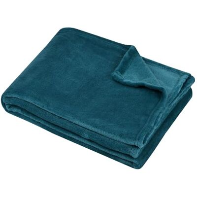 Stof Plaid – Dimensione 180 x 220 cm – 100% poliestere – Colore petrolio – Modello Stanford – Coperta – Morbido caldo e confortevole pile, tinta unita Stof Plaid – Dimensione 180 x 220 cm – 100% poliestere – Colore petrolio – Modello Stanford – Coperta – Morbido caldo e confortevole pile, tinta unita