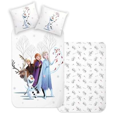 Disney Home Frozen Set di biancheria da letto double-face per bambini, 135 x 200 cm, federa 80 x 80 – 2 pezzi, ELSA, Anna, Kristoff e Olaf, morbido e piacevole sulla pelle, 100% cotone rinforzato Disney Home Frozen Set di biancheria da letto double-face per bambini, 135 x 200 cm, federa 80 x 80 – 2 pezzi, ELSA, Anna, Kristoff e Olaf, morbido e piacevole sulla pelle, 100% cotone rinforzato