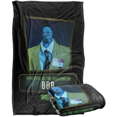 LOGOVISION Beetlejuice Beetlejuice Bob Employee Of The Millenuim Coperta super morbida al tatto setoso – 91 x 147 cm LOGOVISION Beetlejuice Beetlejuice Bob Employee Of The Millenuim Coperta super morbida al tatto setoso – 91 x 147 cm