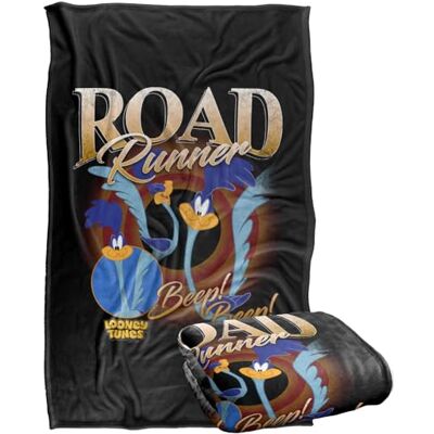 LOGOVISION Looney Tunes Bootleg Road Runner Coperta super morbida al tatto setoso – 91 x 147 cm LOGOVISION Looney Tunes Bootleg Road Runner Coperta super morbida al tatto setoso – 91 x 147 cm