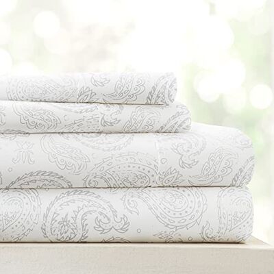Linen Market Hotel Collection Home Collection Grossolana Paisley 4 PC. Set di Fogli Linen Market Hotel Collection Home Collection Grossolana Paisley 4 PC. Set di Fogli