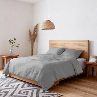 Italian Bed Linen Copripiumino Water Washed Matrimoniale Microfibra Sacco 250x200cm + Coppia Federe Grigio Chiaro Italian Bed Linen Copripiumino Water Washed Matrimoniale Microfibra Sacco 250x200cm + Coppia Federe Grigio Chiaro