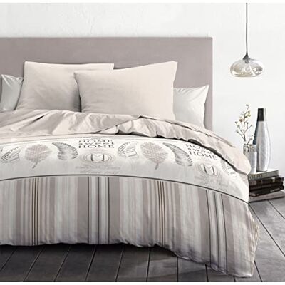 HOME LINGE PASSION Parure copripiumino 220 x 240 cm – copripiumino + 2 federe – morbido, leggero, facile da pulire – motivo Home Sweet Home – HOME LINGE PASSION Parure copripiumino 220 x 240 cm – copripiumino + 2 federe – morbido, leggero, facile da pulire – motivo Home Sweet Home –
