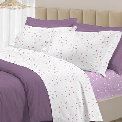 PENSIERI DELICATI Completo Letto Matrimoniale 100% Cotone, Completo 250x300 Comprensivo di Lenzuolo Sotto, Lenzuolo Sopra e 1 Federa a due Volant, Made in Italy, Fantasia Goccia Rosa PENSIERI DELICATI Completo Letto Matrimoniale 100% Cotone, Completo 250x300 Comprensivo di Lenzuolo Sotto, Lenzuolo Sopra e 1 Federa a due Volant, Made in Italy, Fantasia Goccia Rosa