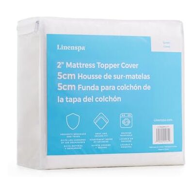 Linenspa Coprimaterasso in memory foam, 5 cm, mantiene il topper pulito e sicuro, lavabile in lavatrice, antiscivolo, traspirante Linenspa Coprimaterasso in memory foam, 5 cm, mantiene il topper pulito e sicuro, lavabile in lavatrice, antiscivolo, traspirante