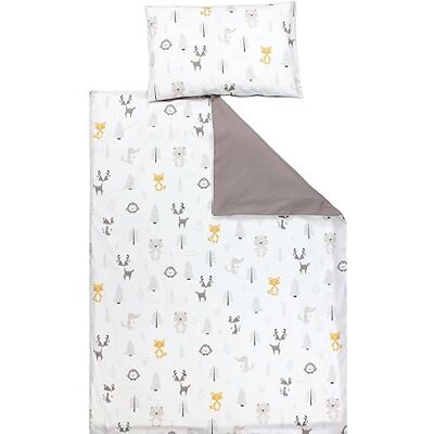 TupTam Set di Biancheria da Letto per Bambini Ragazzi Ragazze 2 Elementi, Foresta/Volpe/Capriolo/Riccio/Orsetto/Beige, 135x100 cm TupTam Set di Biancheria da Letto per Bambini Ragazzi Ragazze 2 Elementi, Foresta/Volpe/Capriolo/Riccio/Orsetto/Beige, 135x100 cm