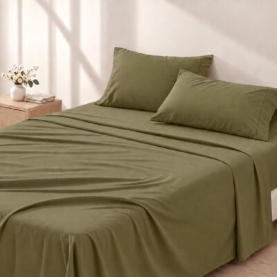 Cathay Home Set Lenzuola, Microfibra, Salvia, Completo Cathay Home Set Lenzuola, Microfibra, Salvia, Completo
