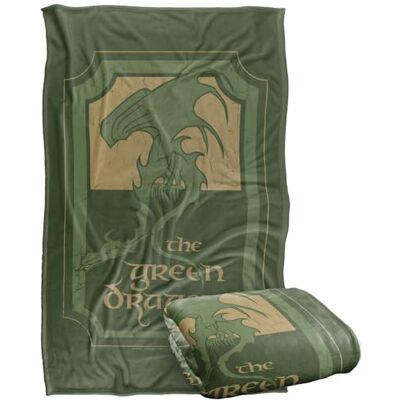 LOGOVISION Lord Of The Rings Green Dragon Tavern Coperta super morbida al tatto setoso – 91 x 147 cm LOGOVISION Lord Of The Rings Green Dragon Tavern Coperta super morbida al tatto setoso – 91 x 147 cm