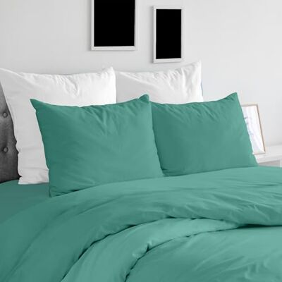 Ruggeri Set Lenzuola Completo Copripiumino Matrimoniale, Cotone, Verde Ruggeri Set Lenzuola Completo Copripiumino Matrimoniale, Cotone, Verde