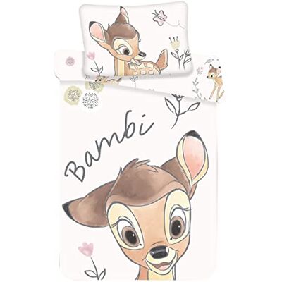 Disney Set di biancheria da letto per bambini, motivo: Bambi, 100 x 135 cm + 40 x 60 cm Disney Set di biancheria da letto per bambini, motivo: Bambi, 100 x 135 cm + 40 x 60 cm