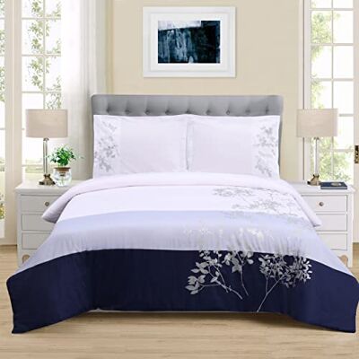 Superior 100% cotone morbido e traspirante Sydney ricamato copripiumino 3 pezzi; King/California King Sky Blue Superior 100% cotone morbido e traspirante Sydney ricamato copripiumino 3 pezzi; King/California King Sky Blue