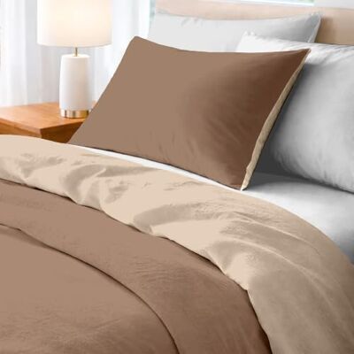 Ruggeri , Set Copripiumino Singolo, Microfibra, Tortora Bicolor 1 Lenzuolo a Sacco di 150 x 200 cm con Risvolto di 40 cm e 1 Federa di 50 x 80 cm con Chiusura a Sacco di 20 cm Ruggeri , Set Copripiumino Singolo, Microfibra, Tortora Bicolor 1 Lenzuolo a Sacco di 150 x 200 cm con Risvolto di 40 cm e 1 Federa di 50 x 80 cm con Chiusura a Sacco di 20 cm