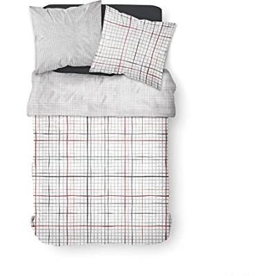 TODAY Sunshine Parure da letto matrimoniale 240 x 260 cm, in cotone, stampa bianca grafica, 3,50 cm TODAY Sunshine Parure da letto matrimoniale 240 x 260 cm, in cotone, stampa bianca grafica, 3,50 cm