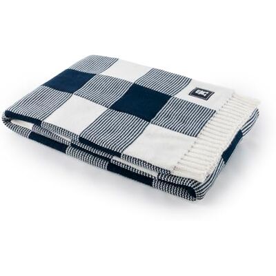 Tommy Hilfiger Plaid, blu navy, maglia, 100% acrilico, maglia con motivo a quadri Vichy, morbido e confortevole, 130x170 cm Tommy Hilfiger Plaid, blu navy, maglia, 100% acrilico, maglia con motivo a quadri Vichy, morbido e confortevole, 130x170 cm