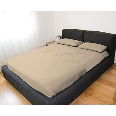 GEMITEX Completo letto Matrimoniale, Colore SABBIA, con Trattamento NO-STIRO, effetto Raso, in 100% Microfibra di poliestere. Composto da 2 lenzuola e 2 federe TINTA UNITA. Made in Italy GEMITEX Completo letto Matrimoniale, Colore SABBIA, con Trattamento NO-STIRO, effetto Raso, in 100% Microfibra di poliestere. Composto da 2 lenzuola e 2 federe TINTA UNITA. Made in Italy