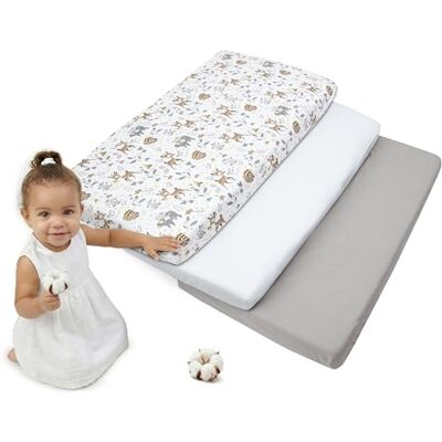 Medi Partners Lenzuola Lettino Set 3 Neonato 70x140-100% Cotone Lenzuolo con Angoli Culla Coprimaterasso fitted Materassino Sheet Letto Bambino Lenzuolino (Cervo-Bianco-Grigio) Medi Partners Lenzuola Lettino Set 3 Neonato 70x140-100% Cotone Lenzuolo con Angoli Culla Coprimaterasso fitted Materassino Sheet Letto Bambino Lenzuolino (Cervo-Bianco-Grigio)