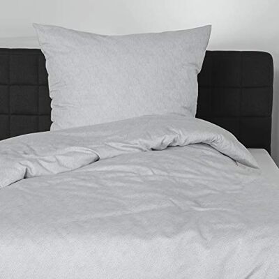 Bierbaum Biancheria da Letto in Cotone makò Satinato, Copripiumino da 135 x 200 cm e Federa da 80 x 80 cm, Cotone, Argento, 135 x 200 cm Bierbaum Biancheria da Letto in Cotone makò Satinato, Copripiumino da 135 x 200 cm e Federa da 80 x 80 cm, Cotone, Argento, 135 x 200 cm