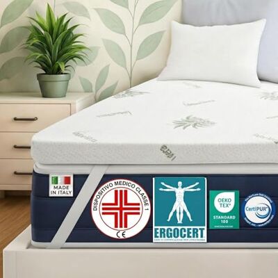 DOLCI SOGNI Topper Singolo 80x200 Memory Foam – Spessore 5 cm – Topper Correttore Materasso 80x200 per Letto e Divano Letto – Aloe Vera e Sfoderabile – Made in Italy DOLCI SOGNI Topper Singolo 80x200 Memory Foam – Spessore 5 cm – Topper Correttore Materasso 80x200 per Letto e Divano Letto – Aloe Vera e Sfoderabile – Made in Italy