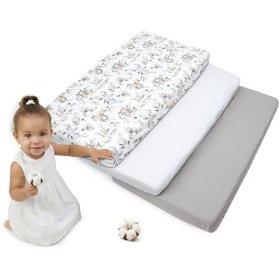 Medi Partners Lenzuola Lettino Set 3 Neonato 70x140-100% Cotone Lenzuolo con Angoli Culla Coprimaterasso fitted Materassino Sheet Letto Bambino Lenzuolino (Cervo E Scoiattolo-Bianco-Grigio) Medi Partners Lenzuola Lettino Set 3 Neonato 70x140-100% Cotone Lenzuolo con Angoli Culla Coprimaterasso fitted Materassino Sheet Letto Bambino Lenzuolino (Cervo E Scoiattolo-Bianco-Grigio)